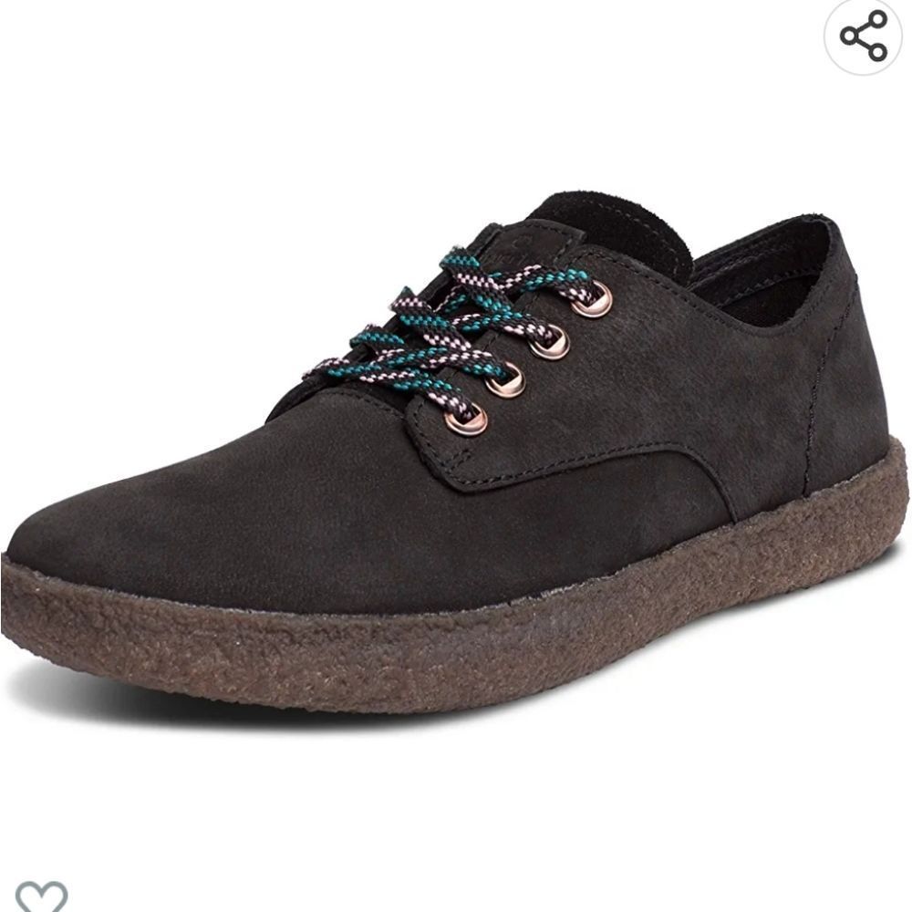 BluPrint Silver Lake Oxford Womens Shoes Nubuck Leather Jett Black Size 7½ 7.5